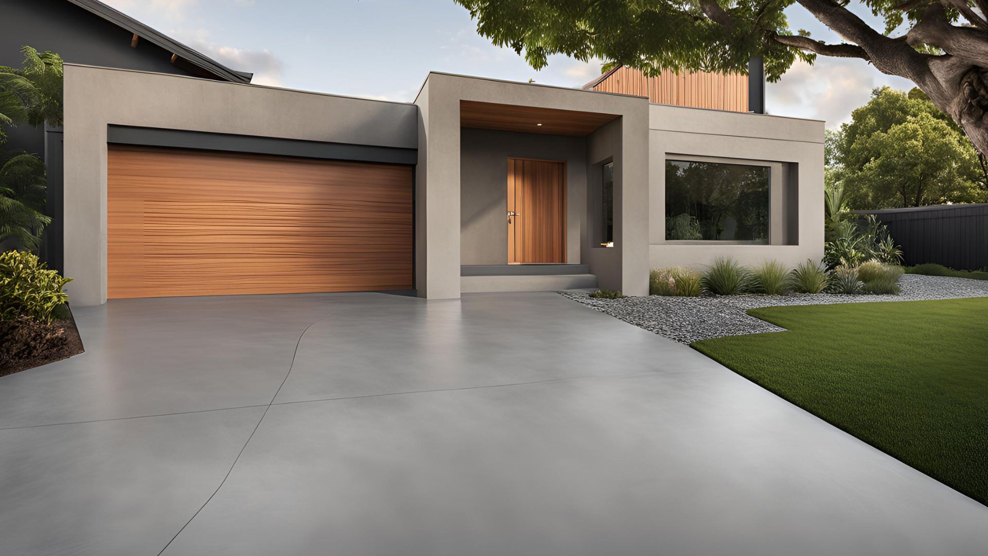 A concrete imprinted driveway in Bristol.