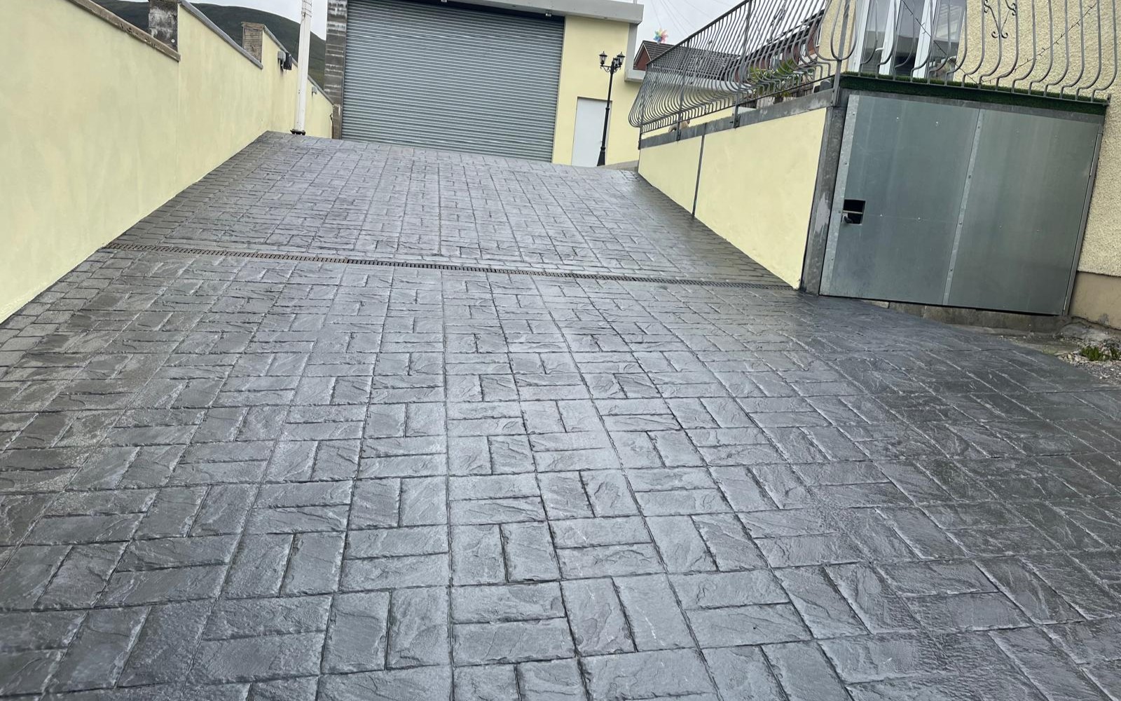 A polished concrete driveway floor in Bristol